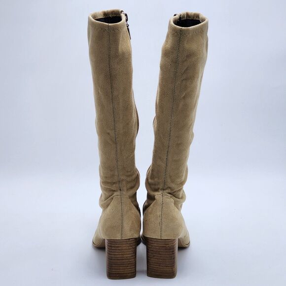 Candie's Y2K Faux Suede Camel Tan Tall Heeled Boots Size 8 - Picture 6 of 12